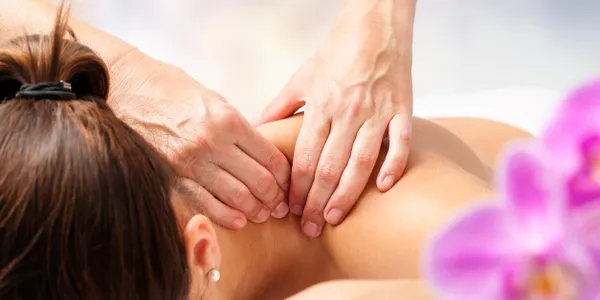 Essential oils are used in combination with massage to enhance